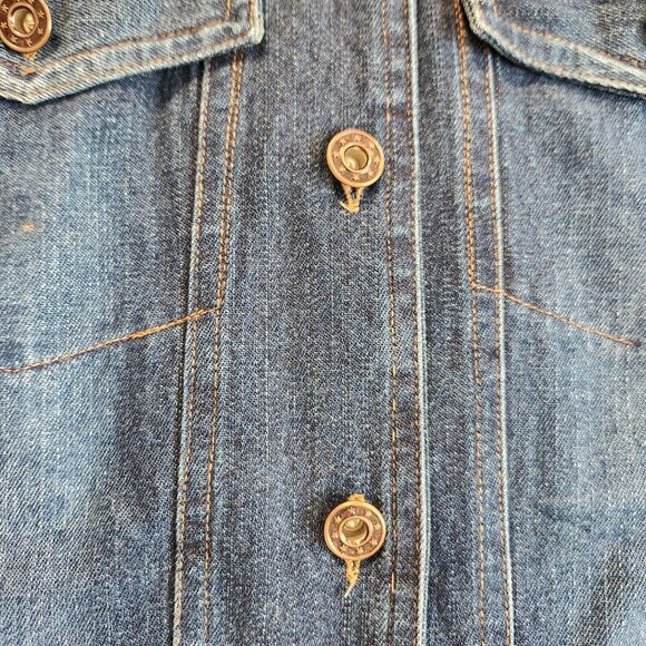 Daniel K Women's L‎ Embroidered Poly Silk Lined Denim Jacket Shacket Purses - Picture 8 of 16